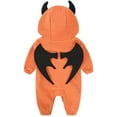 thumbnail image 5 of WIBACKER 0-24M Newborn Toddler Baby Girl Boy Halloween Pumpkin Costumes with Bat Wings Fleece Hooded Romper Jumpsuit Outfit, 5 of 9