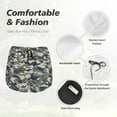 thumbnail image 5 of Running Shorts for Women, Green Camouflage Print Workout Athletic Shorts with Pockets, Lounge Yoga Shorts Women, 5 of 7