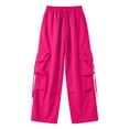 thumbnail image 6 of Hilenly Womens Cargo Pants Quick Dry Travel Hiking Pants Drawstring High Waist Wide Leg Trousers Streetwear, 6 of 7