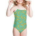 thumbnail image 3 of FOR U DESIGNS Banana One Piece Swimsuits for Girls Lace up Back Bathing Suit with Adjustable Strap Kdis Toddler Swimsuit Fashion Beach Sport Swimwear Size 5-6, 3 of 6