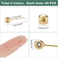 thumbnail image 5 of 40pcs Column Post Stud Earrings 2 Colors Column Post Earring Studs with Holes Brass Round Earring Posts with Silicone Bead for DIY Earrings Jewelry Making Supplies 0.7mm Pin, 5 of 7