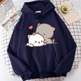 thumbnail image 4 of Sudadera con capucha de manga larga con estampado de gato para mujer, sudadera con capucha de lana para otoño e invierno, 4 of 5