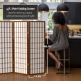thumbnail image 3 of 4 ft. Tall Window Pane Shoji Screen - Walnut - 6 Panels, 3 of 7