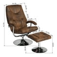 thumbnail image 4 of Ucloveria Air Swivel Vintage Leather Recliner Chair with Ottoman Footrest Modern Armchair Ergonomic Manual Reclining Adjustable Upholstered, 4 of 9