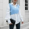 thumbnail image 4 of JINMGG V Neck Sweaters for Women Fall Winter Clearance,Women's V-neck Short Vest Sweater Women's Short Vest Outer Wear Inner Wear and Winter New Style, 4 of 9