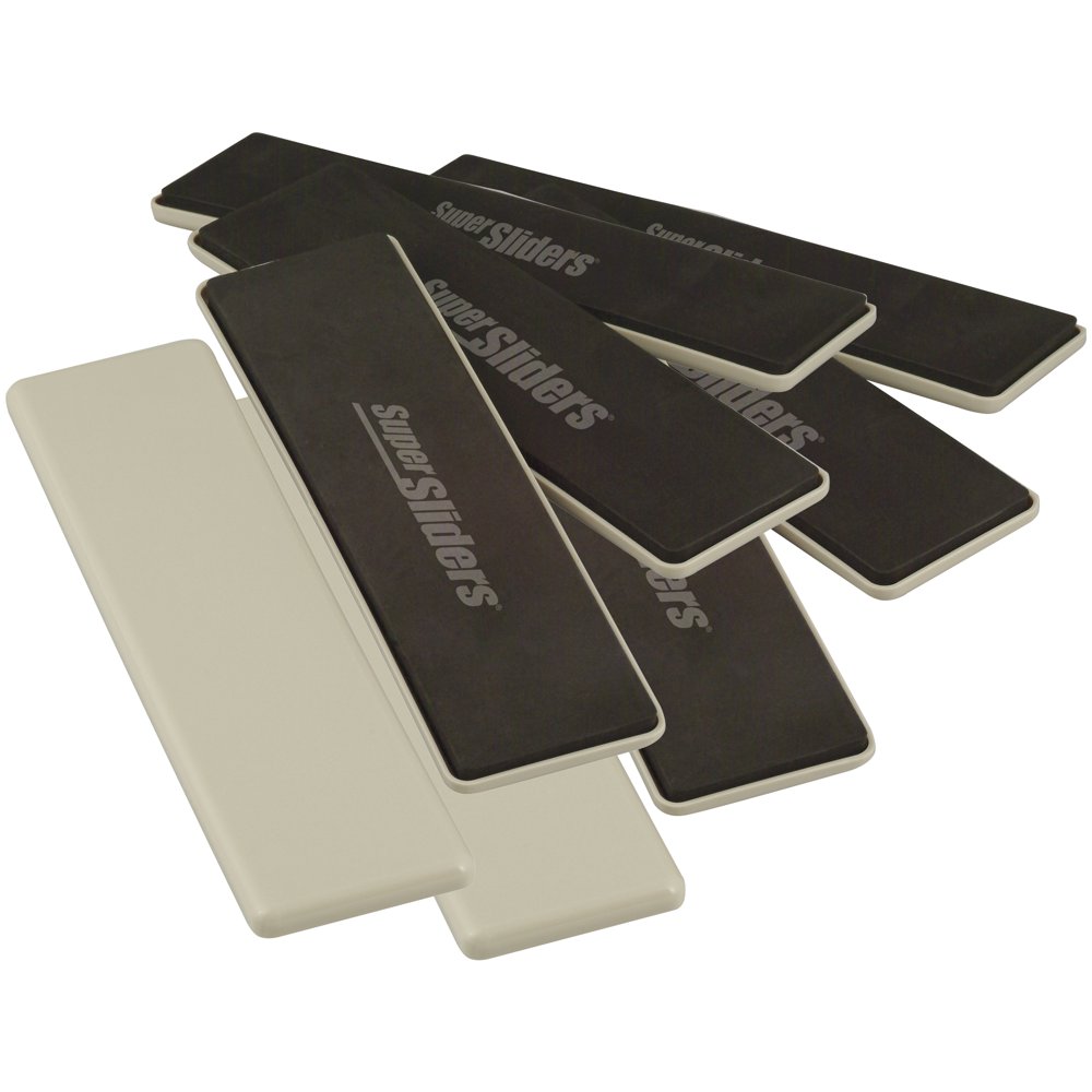 Super Sliders 2 1/2" X 9" Reusable Furniture Sliders Carpet, Beige (8