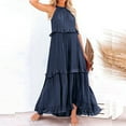 thumbnail image 4 of Women Dress Summer Sleeveless Maxi Dress Casual Flowy Ruffle Pleated Elegant Long Dresses, 4 of 9