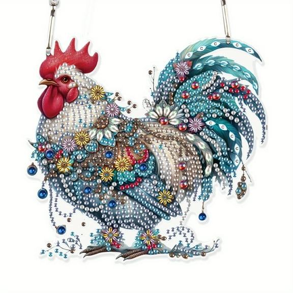 Colourful Rooster Diamond Art Painting Kit Hanging