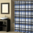 thumbnail image 2 of Fabric Shower Curtain Abstract Stripes Blue Black Grey Plaid Shower Curtains with 12 Hooks Waterproof Machine Washable Bath Curtains for Bathroom, 72 x 78in, 2 of 6