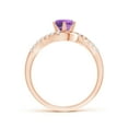 thumbnail image 2 of ANGARA Natural 0.8 Ct. Amethyst with Diamond Classic Ring in 14K Rose Gold for Women (Ring Size: 3.5), 2 of 9