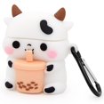 thumbnail image 1 of Funda para Airpods Mouzor Cute Boba Tea Cow 3D con dibujos animados, 1 of 7