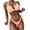 Rose Gold, variant on Qiopertar Women's Solid Color Halter Bikini Set Push Up Padded Swimwear High Cut Two Piece Swimsuit Vacation Beach Pool Party, Pink L