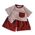 thumbnail image 6 of Amidoa Boys Summer Outfit Sets 2 Piece T-Shirt Graphic Cotton Tank Top and Shorts Set Kids Clothing Sets Red Size 5T, 6 of 7