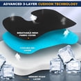 thumbnail image 5 of Gel Seat Cushion for Office Chair, Car Seat, Wheelchair with Adjustable Strap 3D Washable Cover for Tailbone, Hip, Sciatica & Back Pain Relief, Black, 5 of 16