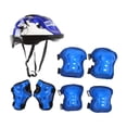 thumbnail image 1 of 7pcs/set Casco para bicicletas para niños Ligero resistente a la resistencia de los equipos de amortiguadores respirables Protector de la adolescencia Azul, 1 of 8