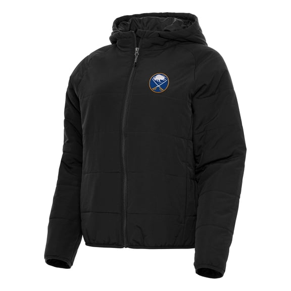 Women's Antigua Black Buffalo Sabres Universe Full-Zip Puffer Jacket