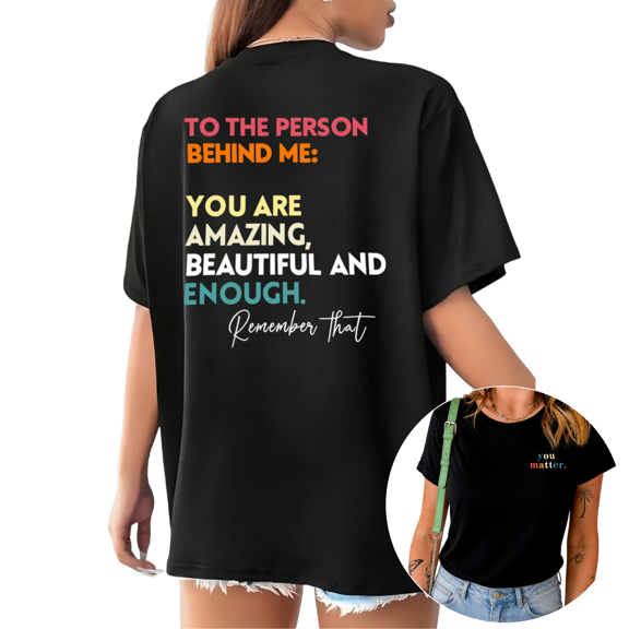 Black Womens Self Love Uplifting Note Art Short Sleeve T-Shirt Casual Tops