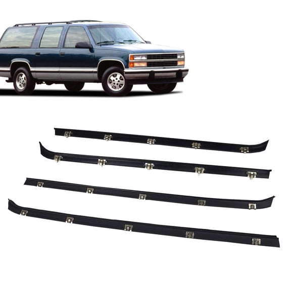 PIT66 Front Rear Window Sweep Felt Weatherstrip Seal Fit For Chevrolet GMC Jimmy Door Black