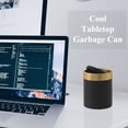 thumbnail image 2 of Mini Trash Can With Lid  Metal Small Tiny Bin Countertop Cans For Desk Car Office Kitchen Swing Top 1.5 L/0.40 Gal (black), 2 of 5