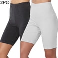 thumbnail image 2 of Diufon Plus Size Legging Shorts for Women Solid Color Yoga Shorts Elastic High Waist 2 Pack Shorts, 2 of 7