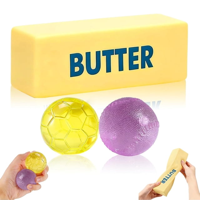 Bimiubimiu Set de 3 juguetes antiestrés squishy de mantequilla