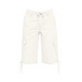 thumbnail image 4 of LEKWK Bermuda Jean Shorts for Women Knee Length High Waisted Casual Denim Shorts Drawstring Side Tie Long Jorts with Pockets Summer Fashion Daily Streetwear, 4 of 7