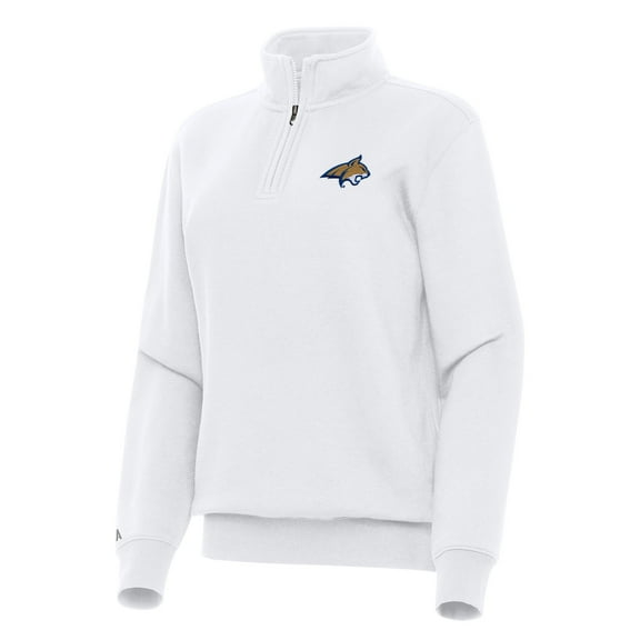 Women's Antigua White Montana State Bobcats Victory Quarter-Zip Sweatshirt