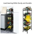 thumbnail image 4 of BENOSS 5 Tier Slim Rolling Cart with Drawers Pull-Out Design Corner Storage Shelf Organizer with Wheels，Black-Metal, 4 of 7