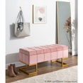 thumbnail image 4 of Lumisource Midas Contemporary/Glam Storage Bench in Gold Steel and Pink Velvet, 4 of 11