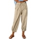 thumbnail image 1 of Pantalones harén holgados de lino con corte en forma de farol para mujer, estilo informal, hasta el tobillo, pantalones holgados de verano con bolsillo, 1 of 5