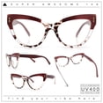 thumbnail image 2 of Womens 2-tone Color Design Horn Rim Cat Eye Clear Lens Fashion Eyeglasses Toffee Slate Tort, 2 of 8
