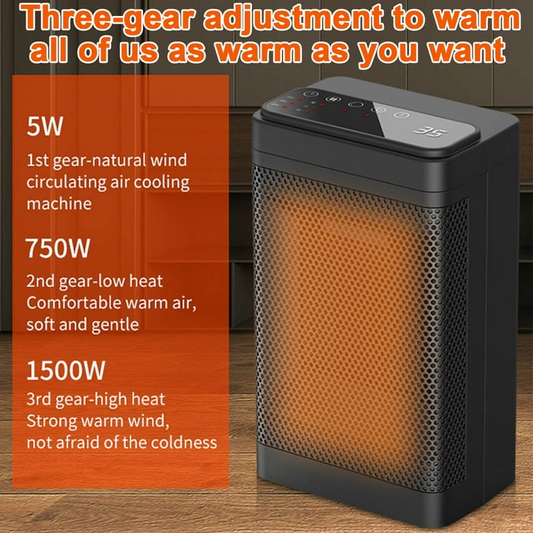 Space Heater, Portable Electric Heaters for Indoor Use, 70° Oscillation  Multiple Protection PTC Desk Heater Fan Smart Heater for Bedroom Office