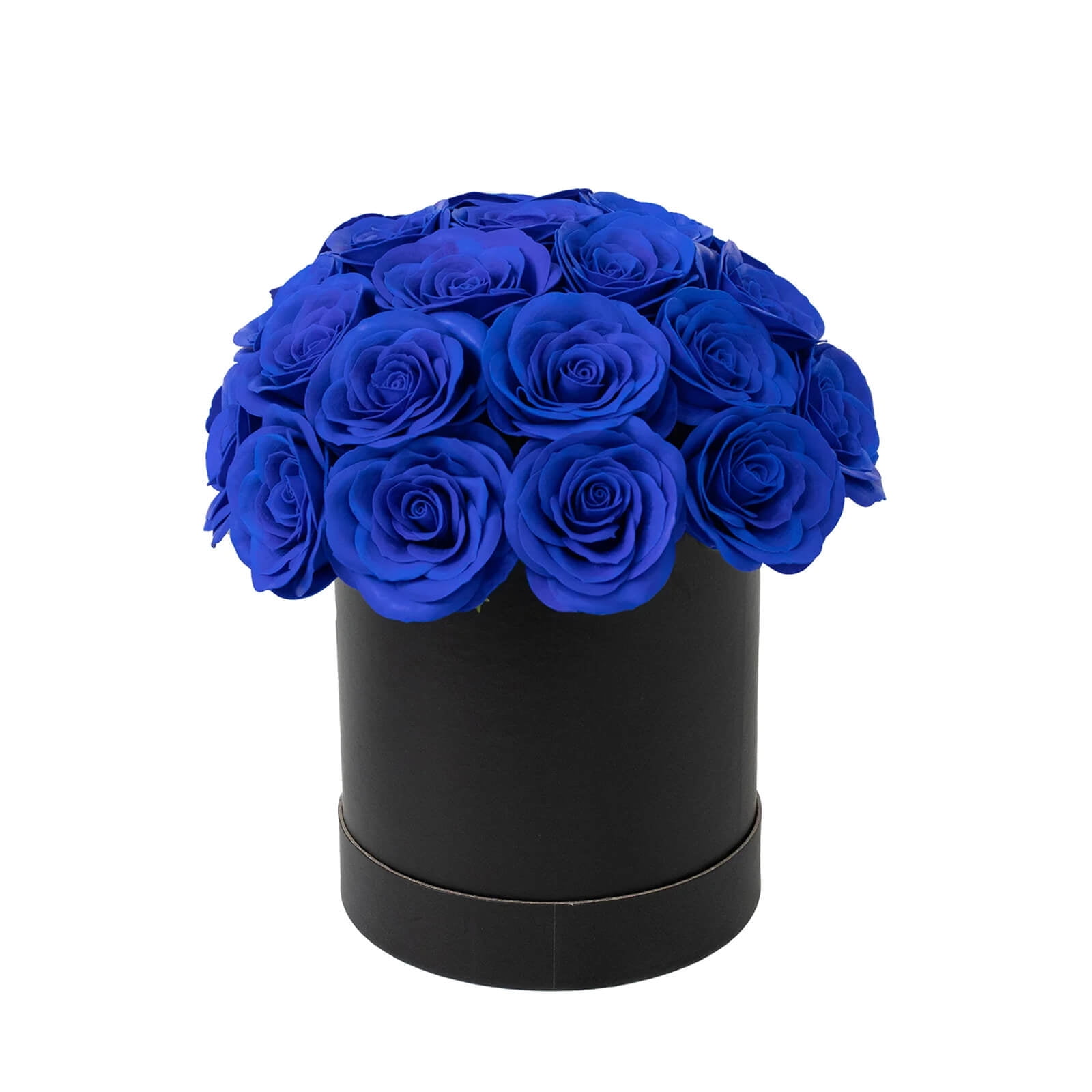 Efavormart Prearranged Rose Centerpiece Arrangement, Royal Blue 27pcs Roses with Black Round Gift Box