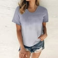 thumbnail image 2 of 2025 Clearance! 50% Off Clear! asdoklhq Juniors Plus Tops & T-Shirts,Women's Printing Round Neck Loose Short Sleeve T Shirt Pullover Tops Blouse, 2 of 5