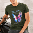 thumbnail image 3 of Jollimate Butterfly Graphic Shirt, Believe In Who You Are Quote Tee, Floral Inspiration Shirt, 3 of 6