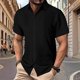 thumbnail image 1 of pstuiky camisetas para hombre, Camisa informal de manga corta con botones y cuello de color liso para hombre ropa de hombre s, 1 of 6
