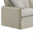 thumbnail image 4 of Savoir Sofa, 2 Accent Pillows, Contemporary Beige Linen Fabric 84 Inch, 4 of 6
