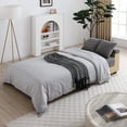 thumbnail image 2 of Convertible 3 Seat Sofa Couch with Storage Ottoman, Multifunctional Folding Sleeper Sofa Bed with Storage Sofa Arm and 2 Drawer, Drop Down Table with Cup Holders for Living Room, 2 of 7
