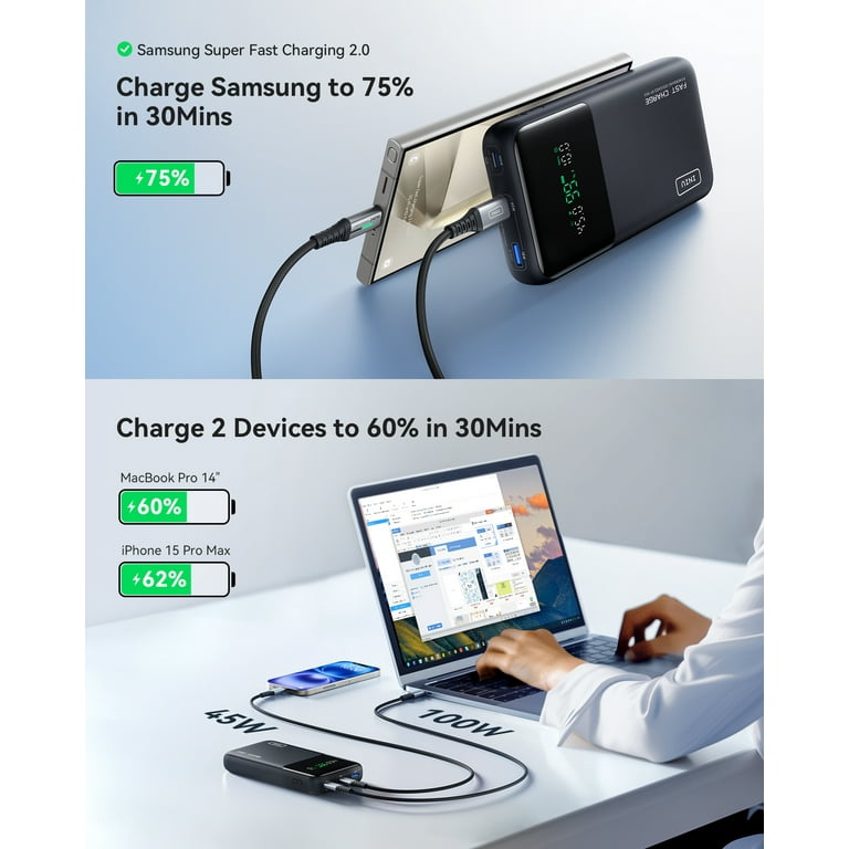 INIU 140W 25000mAh Portable Charger, Fast Charging Power