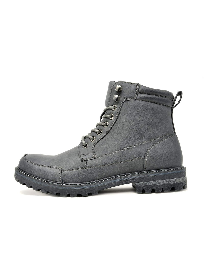 Bruno Marc Men Military Boots Motorcycle Riding Ankle Leather Boots for Outdoor Work Boots Engle-01 Grey Size 7.5 - Walmart.com