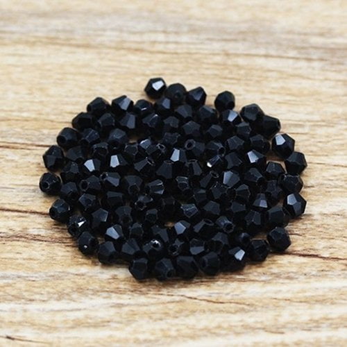 100 Pcs 4mm Loose Beads for Necklace Bracelet Jewelry Marking DIY Black