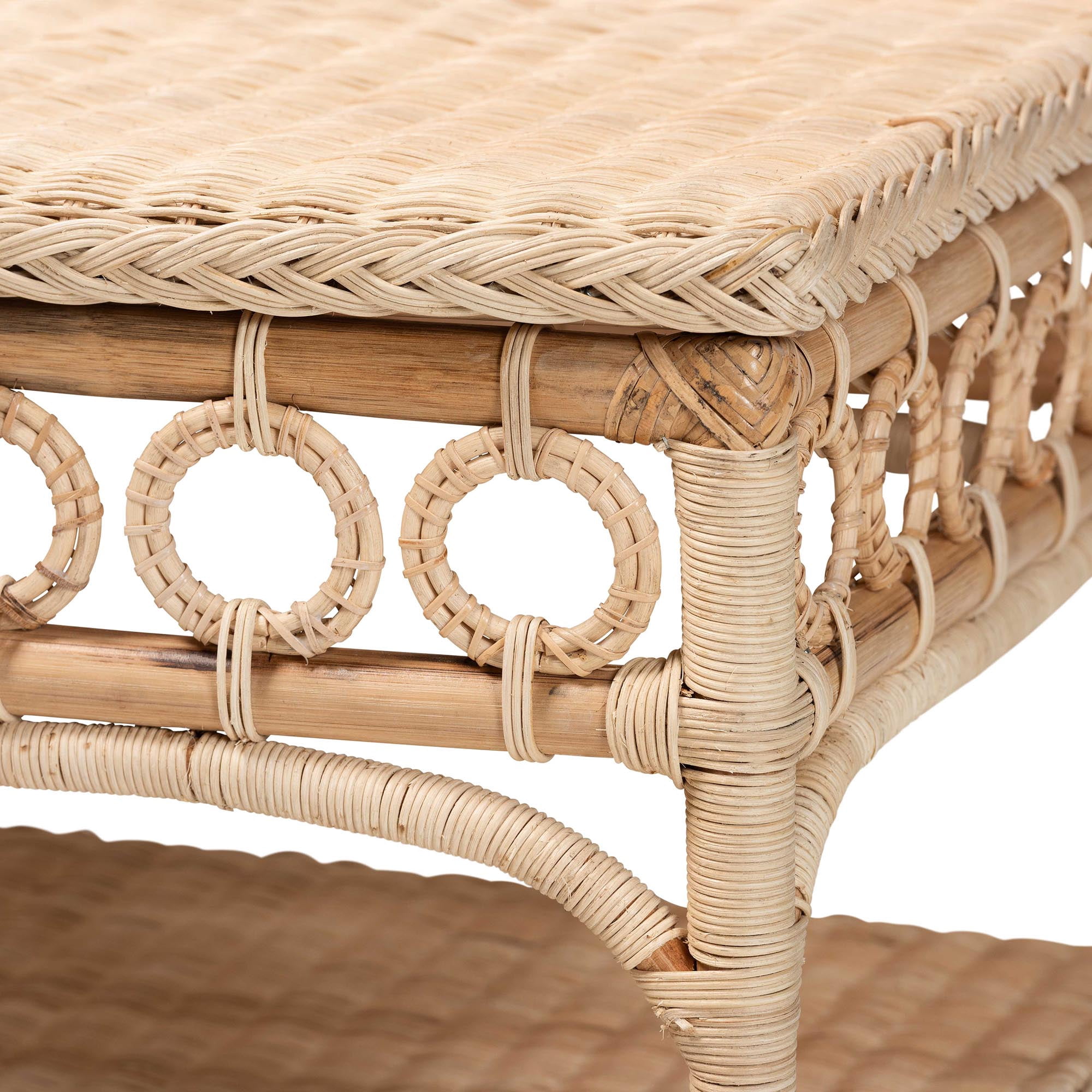 bali & pari Oxford Boho Coffee Table, Natural