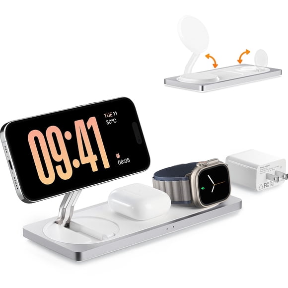 3-in-1 Charging Station for Apple Devices: Used for iPhone and Watch Charging Station with Magsafe Charger Stand, Wireless Charge