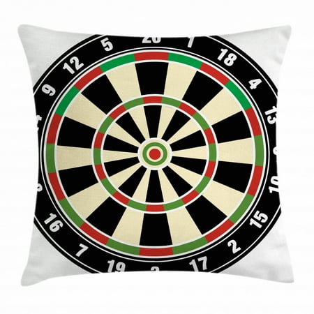 Sports Throw Pillow Cushion Cover Dart Board Numbers Sports