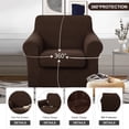 thumbnail image 3 of U-NICE HOME 2 Pieces Stretch Recliner Chair Cover Washable Chair Slipcover With Individual Seat Cushion for Pet Friendly, Chocolate, 3 of 7