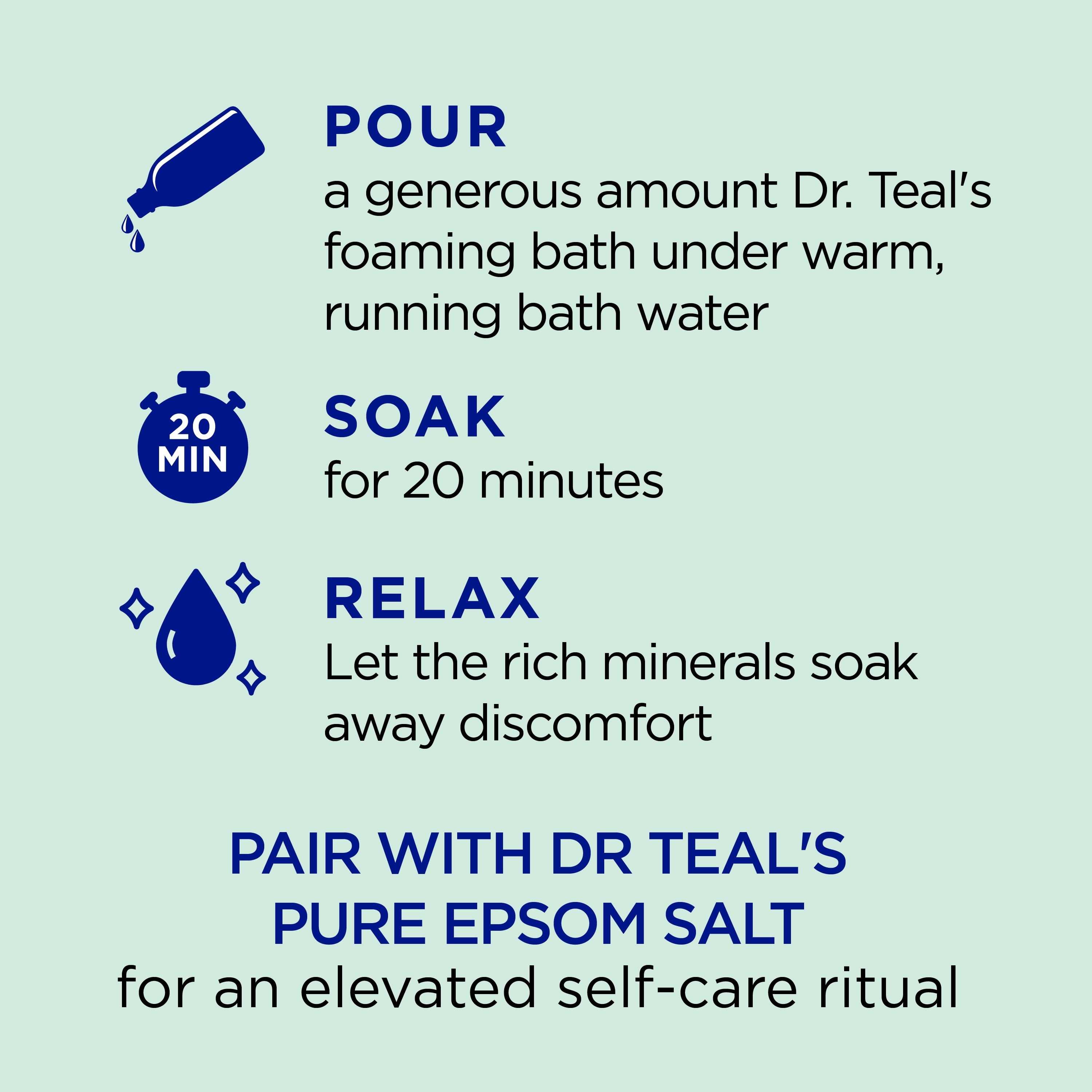 Dr Teal's Glow & Hydrate Foaming Bath with Avocado Oil, Ceramides, & Essential Oil Blend, 34 fl oz