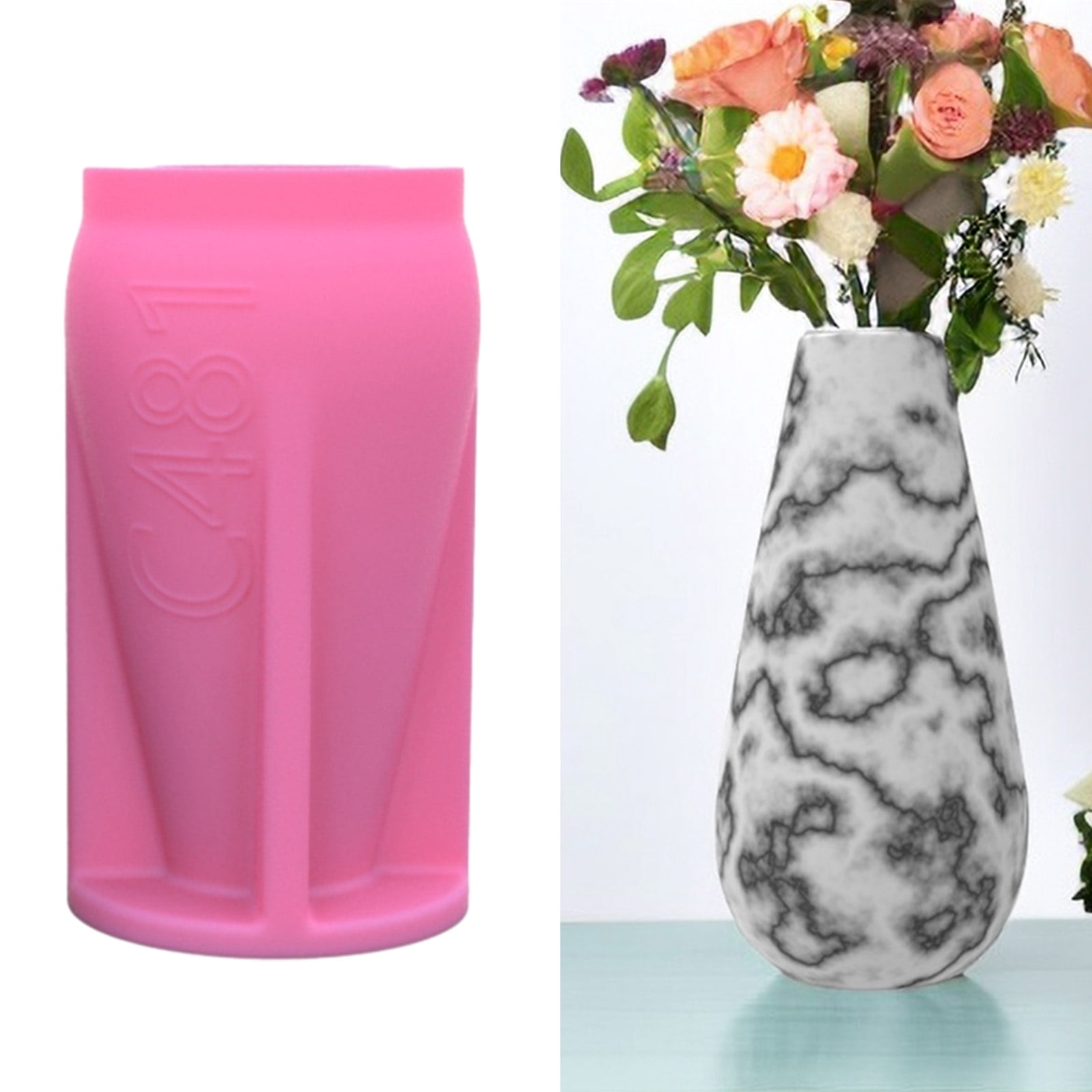 Vase Silicone Mold Simple Makeup Pen Holder Resin Mold Round Shape Flower Vase Ornament Epoxy Mold Home Decorations