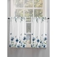thumbnail image 5 of Navy Blue Floral 2 Panel Kitchen Curtains for Windows, Watercolor Eucalyptus Leaves Butterfly Bathroom Privacy Curtain, Home Décor Window Treatment for Bedroom/Living Room 55"x45", 5 of 6