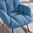 thumbnail image 6 of Glider Chair for Living Room Tufted Upholstered Teddy Fabric Rocking Chair with Metal Frame Accent Chair Blue, 6 of 10