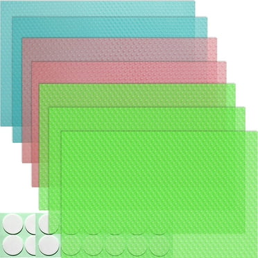 Lanney Refrigerator Liners 7pcs, Fridge Mats 12"x17.7", 3 Colors (Red, Blue, Green)